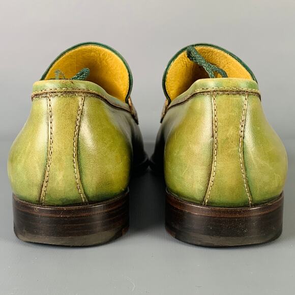 STEFANOBI Size 8.5 Green Leather Penny Loafers main image 4